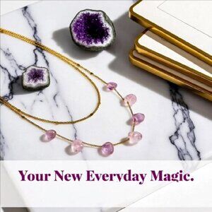Ametrine Nugget - Layered Necklace - Dainty Gold Necklace - Semi-Precious Stones